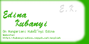 edina kubanyi business card